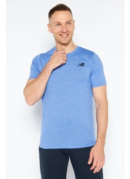 Buy Men Sportswear Fit Short Sleeves Training T-Shirt, Blue in UAE