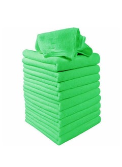 اشتري 10-Piece Car Soft Microfiber Absorbent Wash Cleaning Polish Cloth Small 25 x 25 cm في السعودية