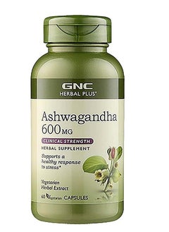 Buy Herbal Plus Ashwagandha 600mg, 60 Capsules, Supports a Healthy Response to Stress in UAE