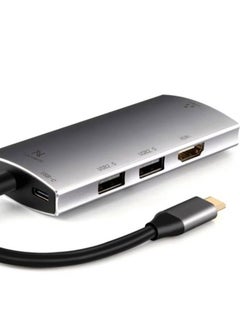 اشتري لافينتو Type-C US016 كابل 5 في 1 - 2 يو أس بي 2.0 HDMI 4K RJ45 قوة 87 وات بمخرج PD في مصر