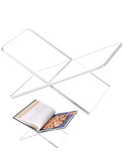 Buy 2 Pack Acrylic Book Holder 7. 5 x 4. 3 Inch Open Large Book Display Stand for Cookbook Art Book Coffee Table Book Stand for Reading (Clear, Transparency) in UAE