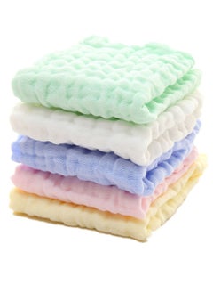 Buy 5 Pieces Baby Muslin Washcloths Natural Muslin Cotton Baby Wipes Soft Newborn Baby Face Towel and Muslin Washcloth for Sensitive Skin in Saudi Arabia