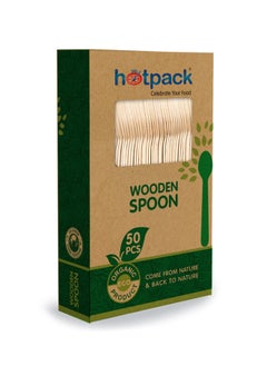 Buy 50 Pieces Hotpack Wooden Spoon in Saudi Arabia