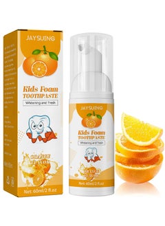 Buy Children's Foaming Toothpaste 60 ML, Low Fluoride Toddler Toothpaste, Dental Care For Children 3 Years And Up, Super Fine Mousse Foam, Easy To Use (Orange Flavors) in UAE