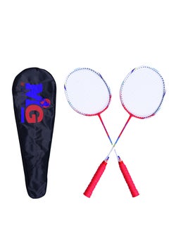 اشتري Badminton Racket Set of 2 with Carry Bag Red/White في السعودية