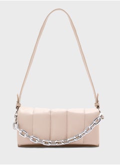 Buy Quilted Padded Metal Chain Detail Crossbody Bag in UAE