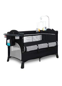 اشتري Teknum 4 in 1 Baby Bedside Co-Sleeper Bassinet and Playpen wt Rocker Black في السعودية