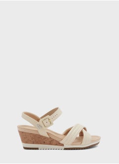 اشتري Ankle Strap Mid Heel Wedge Sandals في الامارات