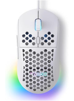 Buy Tmkb M1Se Gaming Mouse Usb With 12800 Dpi Optical Sensor 6 Programmable Buttons Honeycomb Mouse Adjustable Rgb Computer Mouse Tow Free Paracord Ergonomic For Windows Pc Mac White in Saudi Arabia