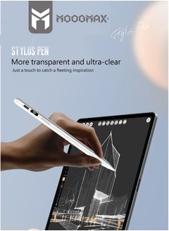 Buy Magnetic stylus pen for iPad supports the palm of the hand with a battery display and wide support for iPad versions with a battery that lasts up to 10 hours of use and wireless charging in Saudi Arabia