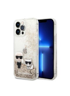 اشتري Liquid Glitter Case Karl And Choupette Compatible With iPhone 14 Pro Max - Gold في الامارات