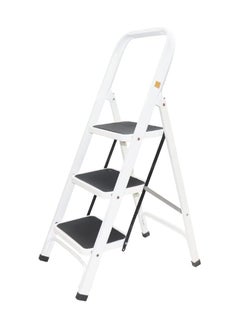 Buy Royal Folding Step Ladder With 3 Steps-White/Black-Size(L:108*W:63) cm in Egypt