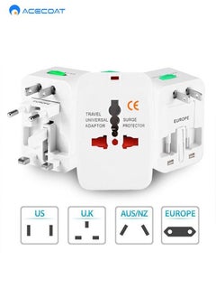 Buy All in One Universal International Adapter Multifunctional Travel Plug for EU UK US AU AC AC Power Charger Socket Converter Socket Plug Adapter Connector with 2 USB Ports in Saudi Arabia