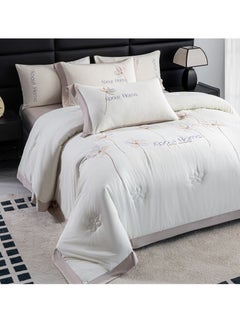 Buy Fashion Embroidery Bedding 4 Piece Pillow Duvet Cover Sheet Set in Saudi Arabia