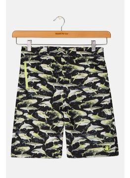 اشتري Kids Boy Shark Print Board Short, Black Combo في الامارات