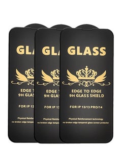 Buy G-Power 9H Tempered Glass Screen Protector Premium With Anti Scratch Layer And High Transparency For Iphone 14  Set Of 3 Pack 6.1" - Black in Egypt