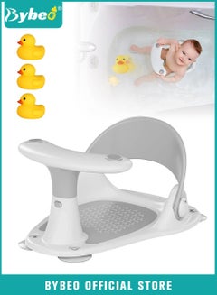 Buy Baby Bath Seat – Infant Bathtub Portable Chair + Carry Bag – Compact and Foldable – Ultra Strong Suction Cups. Ideal Gift! (Grey) in UAE