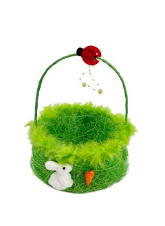 Buy Easter Basket Green 18cm in UAE