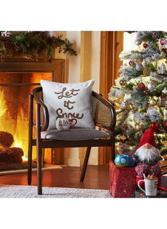 Buy Home Woodland White Snow Cozy Cushion 45x45 cm in UAE