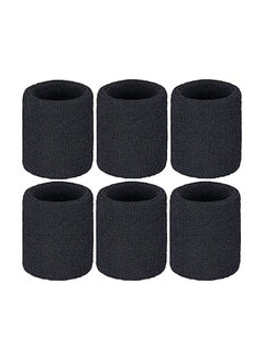 Buy Wristbands Sweatbands Wrist Men Women 6PCS Sports Sweat Bands Absorbent for Gym Sports Tennis Running Exercise Basketball Moisture Wicking ( Black,Size: 3.15 x 3.94 inches ) in Egypt