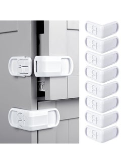 اشتري Pack Of 8 Children's Safety Cabinet Lock Pieces, White في الامارات