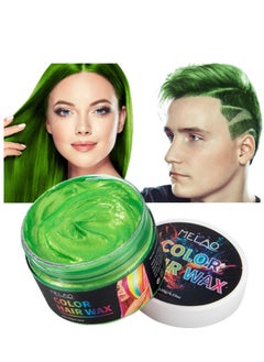 Buy Unisex Hair Color Dye Wax Styling Cream Mud One-time  Natural Temporary Hairstyle Pomade for Party and Cosplay (Green) in UAE