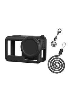 اشتري Action 4 Silicone Sleeve Case for Osmo Action 4 / Action 3 Camera Protection Cover Lens Protector Cap Guard with Neck Hang Rope (Black) في الامارات