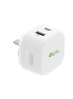Buy TC-200 30W PD Travel Charger Dual TYPE-C & USB with C to Lightning Cable WHITE in UAE