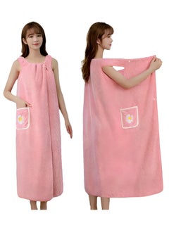 اشتري Microfiber Wearable Towel Bath, Ladies Sling Towel Wrap, Bath and Gym Towel, Quick Dry Fleece Bathrobe, Women Shower Wrap Towel with Pocket, Towel Wrap for Women (Size:L) في السعودية