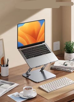 Buy Foldable Laptop Stand, Height Adjustable Ergonomic Computer Stand for Desk, Aluminum Portable Laptop Riser Holder in UAE