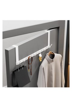 Buy Door Hanger, Over The Door Hook, Moving 7-Hooks Over Door Coat Rack for Hanging, Aluminum Heavy Duty Door Organizer for Towels, Clothes, Hats, Bag, Behind Back of Door Bathroom ,White,B in Saudi Arabia