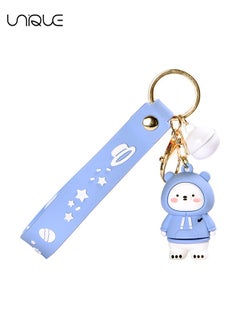 اشتري 1 x Keychain, PVC Lanyard Pendant Bear Key Ring, Cartoon Doll Accessories Silicone Key Collector, Key Chain, Bag, Men's and Women's Car Parts (Blue) في الامارات