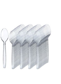 اشتري Clear Plastic Spoon - Heavyweight Disposable Spoon, Heavy Duty Clear Cutlery - Plastic Utensils - Perfect For Parties And Restaurants - 50 Pieces. في الامارات