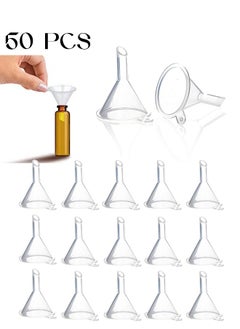 اشتري 50PCS Mini Funnel, Mini Clear Plastic Funnels, Multi-Purpose Funnels, Tiny Funnel For Bottle Filling, Perfumes, Essential Oils, Science Laboratory Chemicals في السعودية