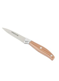 Buy Kitchen knife made of stainless steel with a wooden handle from Home View - 20cm in Saudi Arabia