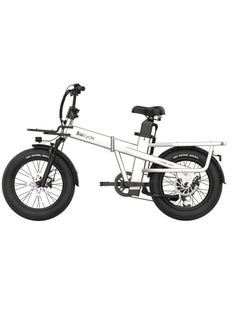 Buy Electric Bike Mountain bike 48V 15.3Ah Removable Battery 32Km/H with 750W Brushless Motor 7-Speed 20inchTires Front Fork Suspension Silver in UAE