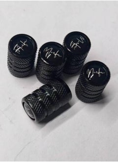 Buy Anodized Alloy Tyre Air Valve Stem Caps (Black - Pack of 5) in UAE