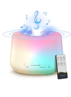 Buy Electric Aroma Diffusers Essential Oil Diffuser with Speaker and Bluetooth 5.0, 500ml for Essential Oils, Large Room, Bedroom, Office, Home, 14 Colors Night Light with Die Control, 4 Timer in Egypt