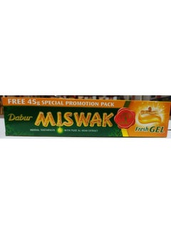 Buy Miswak Herbal Tooth Paste With Pure Al Arak Extract Fresh Gel 90 g + 45 g FREE in UAE