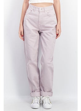 اشتري Women Regular Fit Solid Jeans, Lilac في الامارات