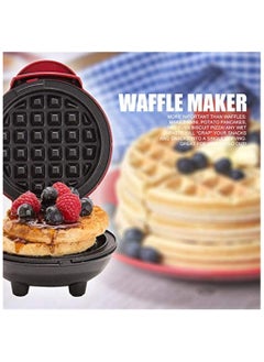 Buy mini waffle maker single waffle machine red waffle dispenser for classic stainless steel 350W household electric kitchen maker for pancakes slots 12.3 x 12.2 x 9cm in Egypt