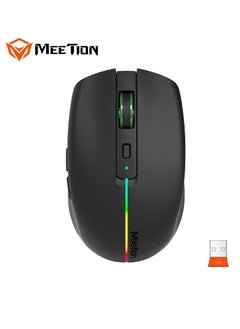 اشتري Meetion 2.4G Bluetooth Black Dual Mode BTM002 Bluetooth dual channel 10M wireless receiving distance Quiet and elegant office wireless mouse في الامارات