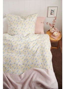 اشتري Single Floral Premium Cotton Duvet Set, White Combo في الامارات