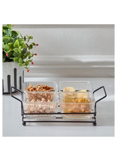 اشتري Vintage 5-Piece Glass Snack Set 20.9x27.1x7.4 cm في السعودية