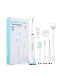 Buy Electric Water Flosser Oral Irrigator Set with 5 Modes White in Saudi Arabia