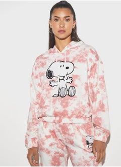 Buy Snoopy Dog Print Drawstring Detail Hoodie in Saudi Arabia