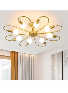 Buy Modern Sputnik Chandelier Black Mid Century Island Pendant Light Fixture 8 Light Ceiling Chandeliers for Kitchen Dining Room Bedrooms in UAE
