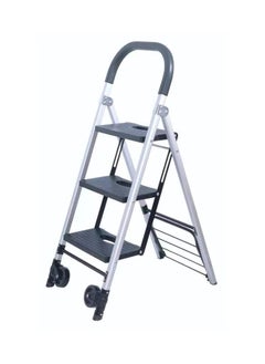 Buy Ladder Aluminum Folding Ladder 3 Steps, Sturdy Heavy Ladder, Lightweight Portable Ladder Ladder Black Folding Step Stool Ladder in Saudi Arabia