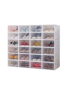 Buy COOLBABY 24x Shoe Storage box , Transparent Shoe box Foldable Plastic drawer Stackable Storage Cabinet in UAE