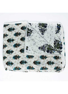 اشتري Reversible baby dohar brown and green print في الامارات